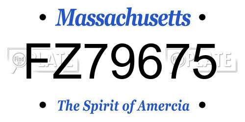FZ79675 Massachusetts License Plate