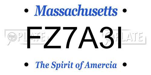 FZ7A3I Massachusetts License Plate