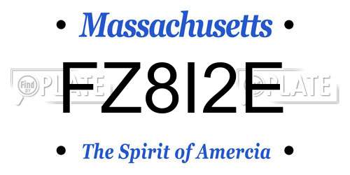 FZ8I2E Massachusetts License Plate
