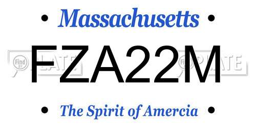 FZA22M Massachusetts License Plate
