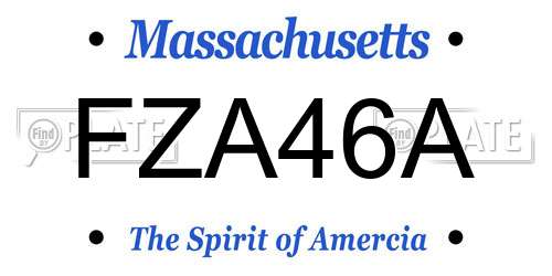FZA46A Massachusetts License Plate
