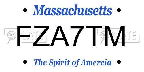 FZA7TM Massachusetts License Plate