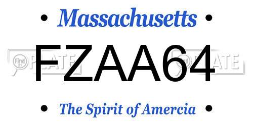 FZAA64 Massachusetts License Plate