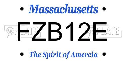 FZB12E Massachusetts License Plate
