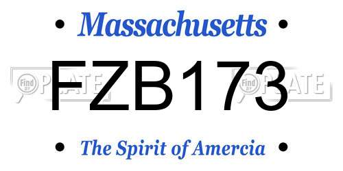 FZB173 Massachusetts License Plate