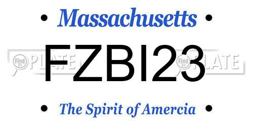 FZBI23 Massachusetts License Plate