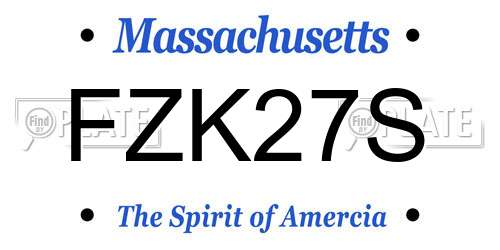 FZK27S Massachusetts License Plate