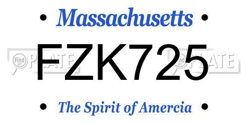 FZK725 Massachusetts License Plate