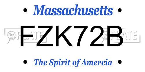 FZK72B Massachusetts License Plate