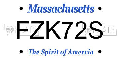 FZK72S Massachusetts License Plate