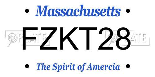 FZKT28 Massachusetts License Plate