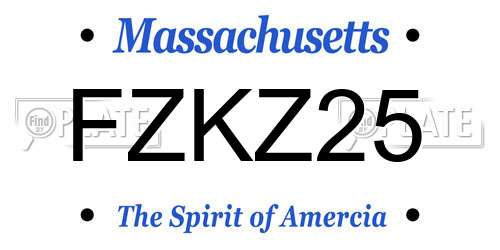 FZKZ25 Massachusetts License Plate