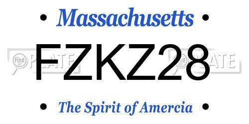 FZKZ28 Massachusetts License Plate