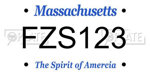 FZS123 Massachusetts License Plate