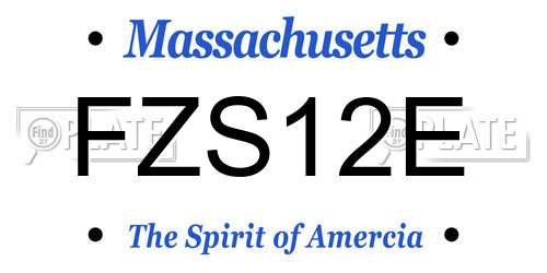 FZS12E Massachusetts License Plate