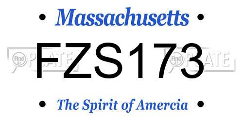 FZS173 Massachusetts License Plate