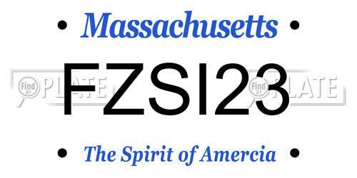 FZSI23 Massachusetts License Plate