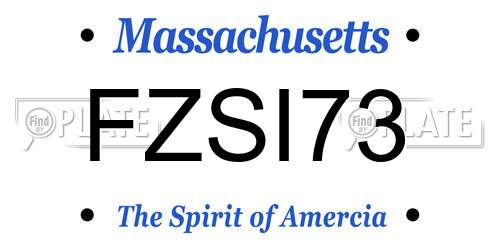FZSI73 Massachusetts License Plate