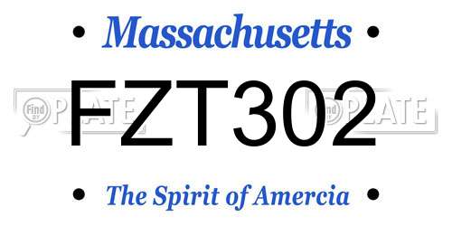 FZT302 Massachusetts License Plate