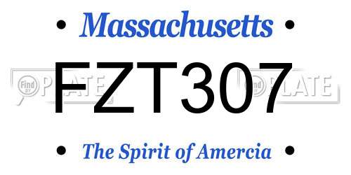 FZT307 Massachusetts License Plate