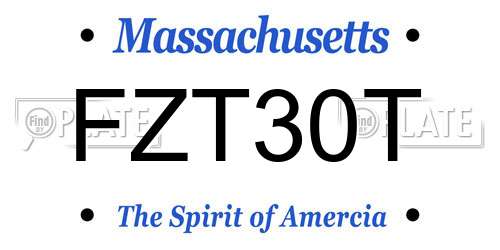 FZT30T Massachusetts License Plate