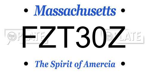 FZT30Z Massachusetts License Plate