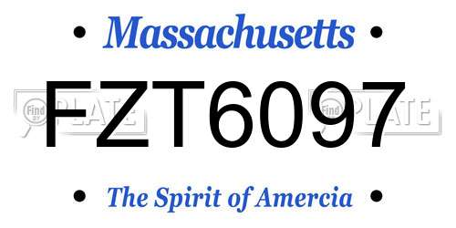 FZT6097 Massachusetts License Plate