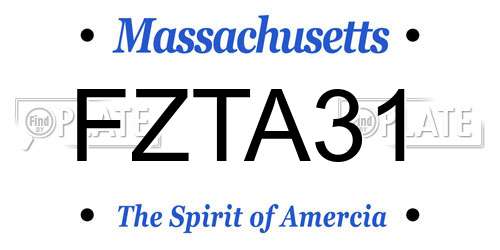 FZTA31 Massachusetts License Plate