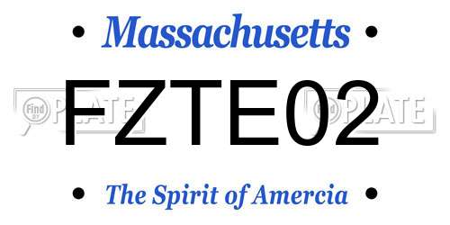FZTE02 Massachusetts License Plate