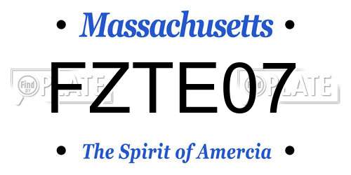 FZTE07 Massachusetts License Plate