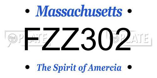 FZZ302 Massachusetts License Plate