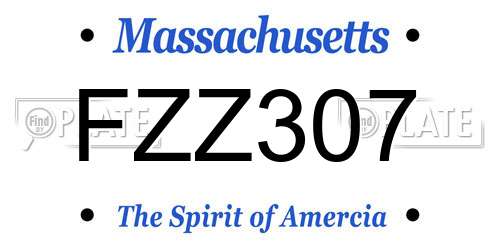 FZZ307 Massachusetts License Plate