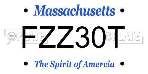 FZZ30T Massachusetts License Plate
