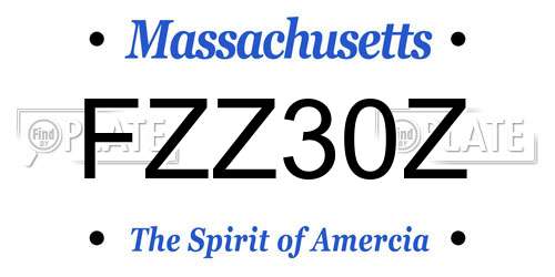 FZZ30Z Massachusetts License Plate