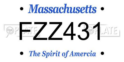 FZZ431 Massachusetts License Plate