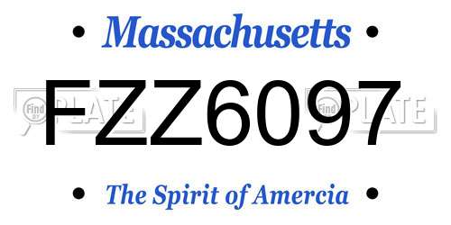 FZZ6097 Massachusetts License Plate