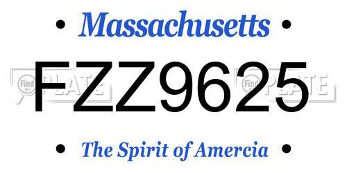FZZ9625 Massachusetts License Plate