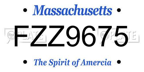 FZZ9675 Massachusetts License Plate