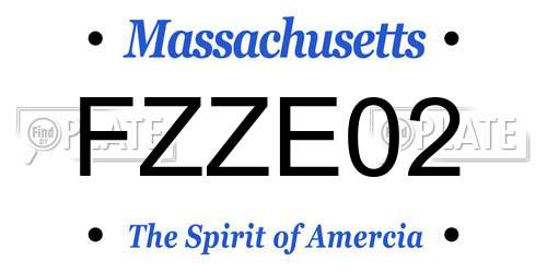 FZZE02 Massachusetts License Plate