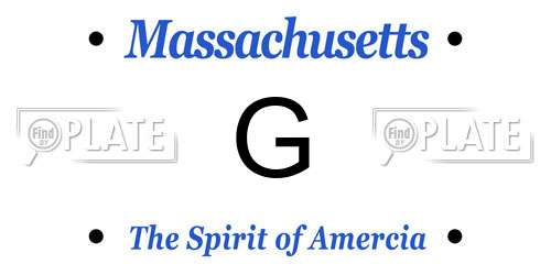 G Massachusetts License Plate