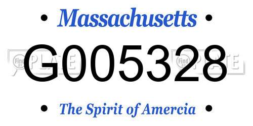 G005328 Massachusetts License Plate
