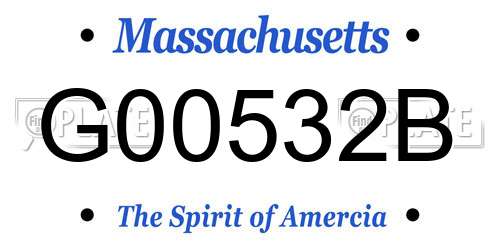 G00532B Massachusetts License Plate