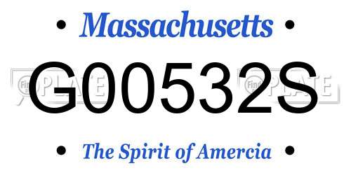 G00532S Massachusetts License Plate