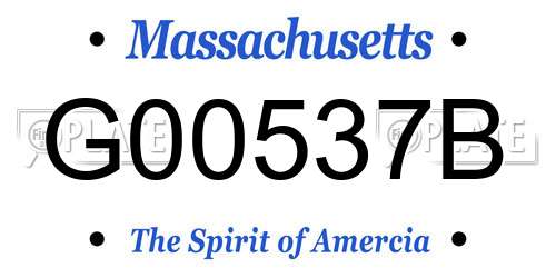 G00537B Massachusetts License Plate