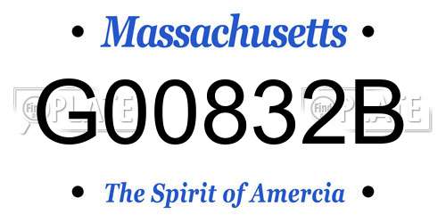 G00832B Massachusetts License Plate