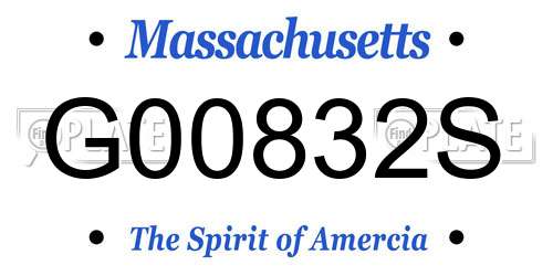 G00832S Massachusetts License Plate