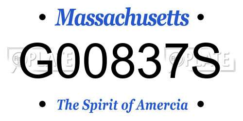 G00837S Massachusetts License Plate