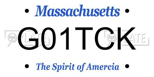 G01TCK Massachusetts License Plate