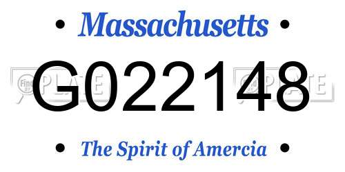 G022148 Massachusetts License Plate