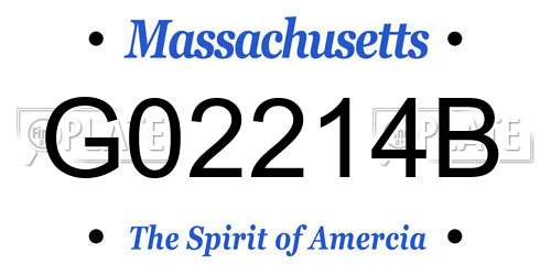 G02214B Massachusetts License Plate